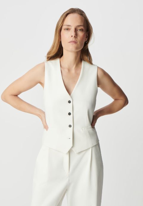 Women’s white Milano knit waistcoat