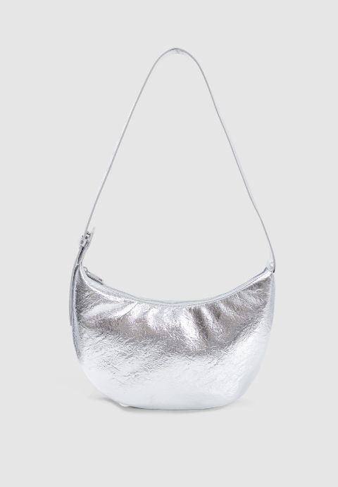 Women's silver belt bag