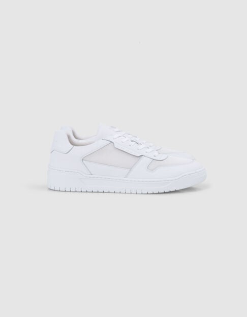 Men's white mixed-fabric trainers - IKKS