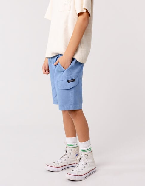 Bermuda shorts CHINO LOOSE blue mix Lyocell for boy - IKKS