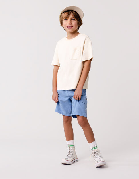 Bermuda shorts CHINO LOOSE blue mix Lyocell for boy - IKKS