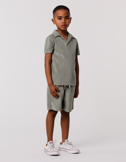 Boy's khaki terry shorts - IKKS