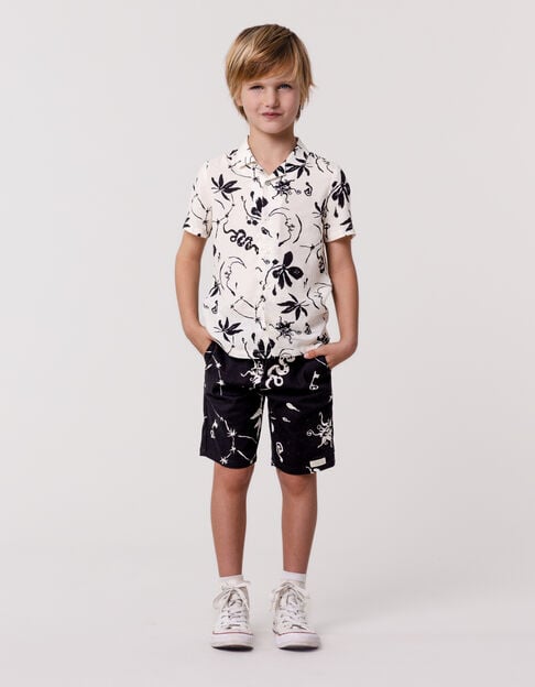Black maxi astro print Bermuda shorts for boy - IKKS