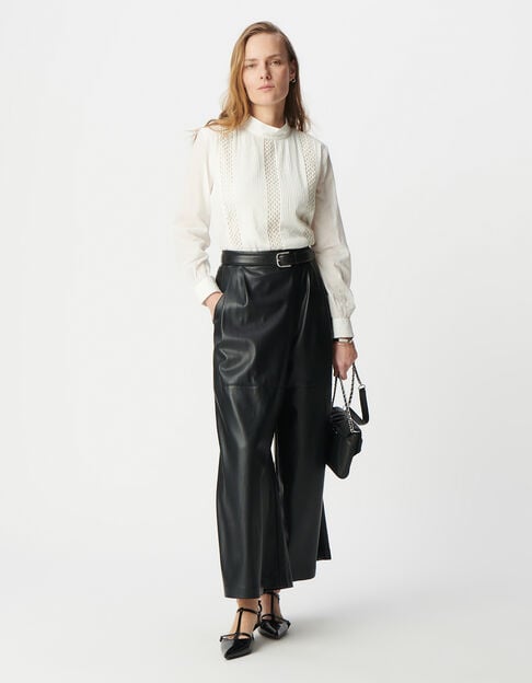Off-white organic cotton blouse with trimmings Women - IKKS
