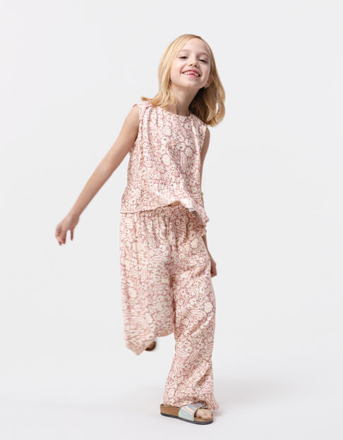 Pink floral paisley blouse for girl - IKKS