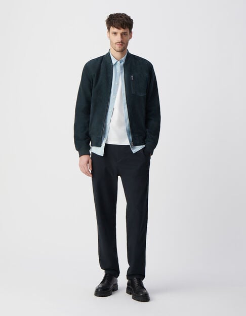 Men’s ink suede bomber jacket - IKKS