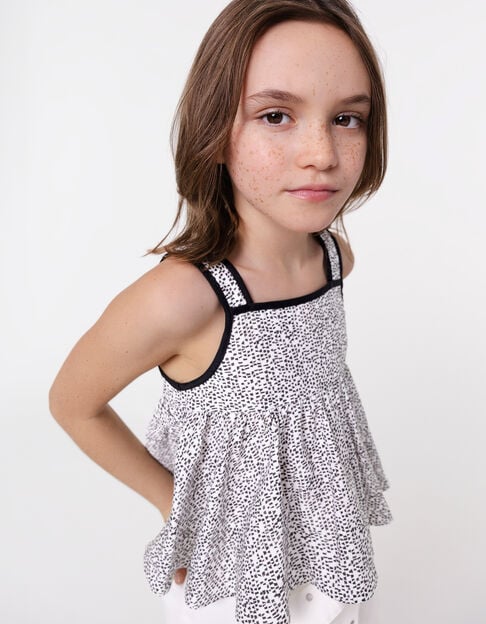 Black graphic print camisole for girls - IKKS