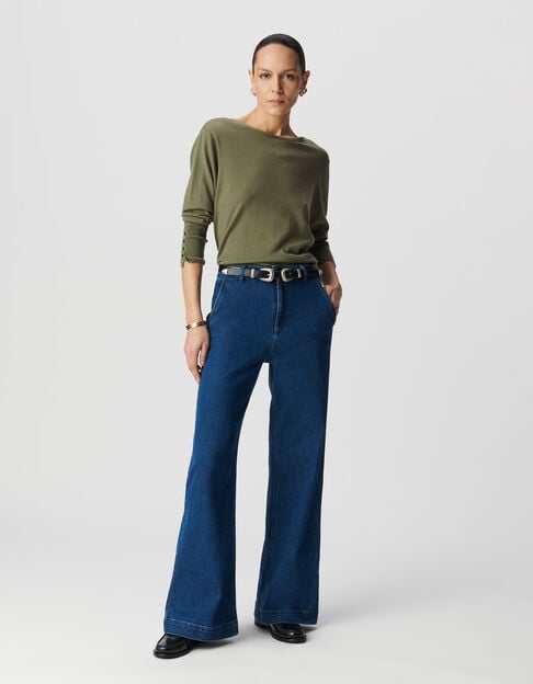 Women’s khaki reversible front/back cardigan - IKKS