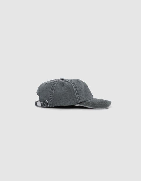 Men’s grey blue denim cap with embroidered logo - IKKS