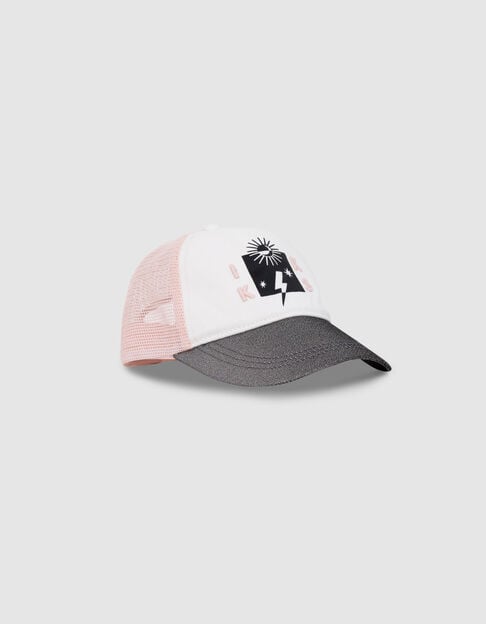 Pink and white silver cap for girl - IKKS
