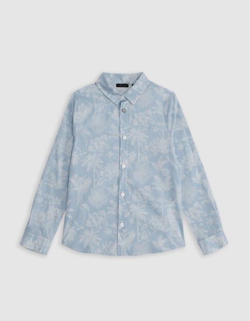 Boys’ blue exotic Liberty fabric shirt - IKKS