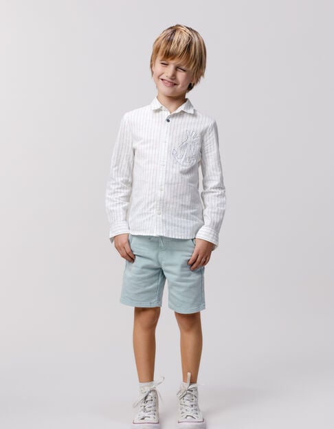 Cream shirt with maxi anchor stripes for boy - IKKS