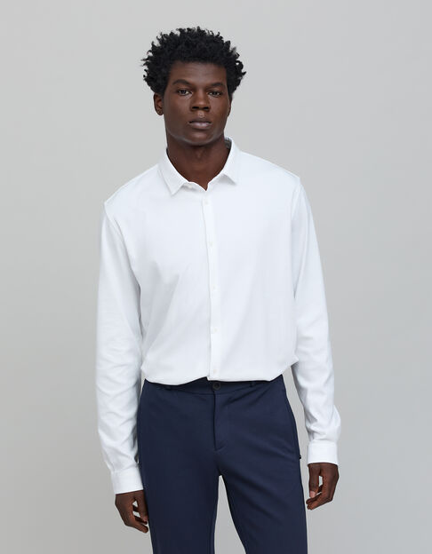 Men’s white ABSOLUTE DRY knit EASY shirt - IKKS