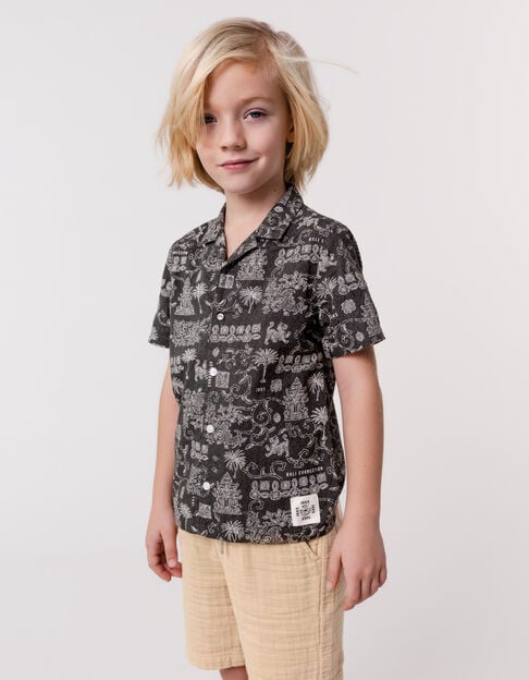 Grey shirt with Balinese print for boy - IKKS