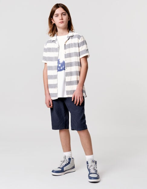 Navy shirt with large stripes for boy - IKKS