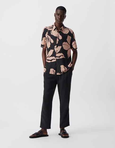 Men’s pink LENZING™ ECOVERO™ XL flower REGULAR shirt - IKKS