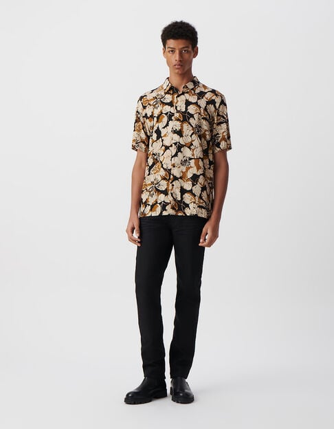 Men’s saffron REGULAR shirt with XL flower print - IKKS