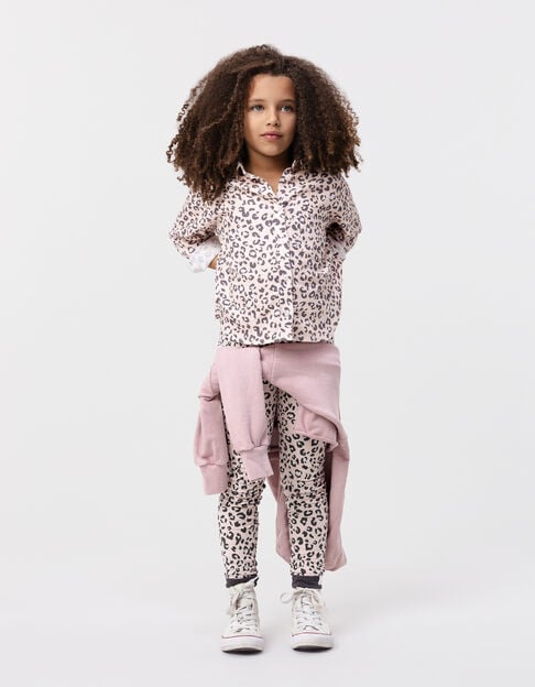 Pink leopard print shirt for girl - IKKS