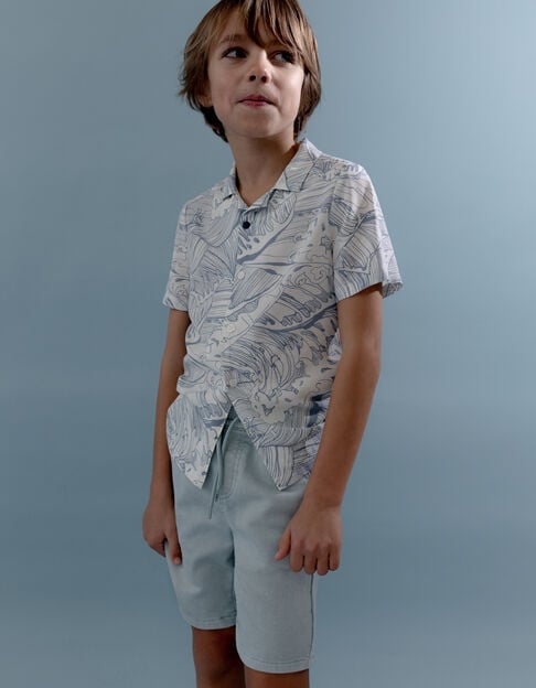 Water green printed shirt waves boy - IKKS