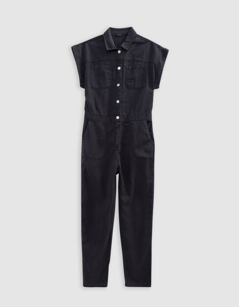 Grey long jumpsuit with press studs for girl - IKKS