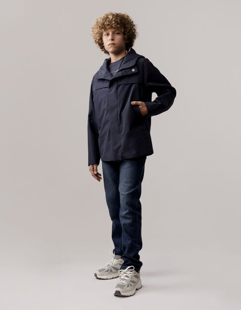 Blue windbreaker with nylon hood for boys - IKKS