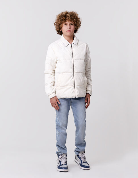 Blue and ecru reversible padded jacket for boy - IKKS