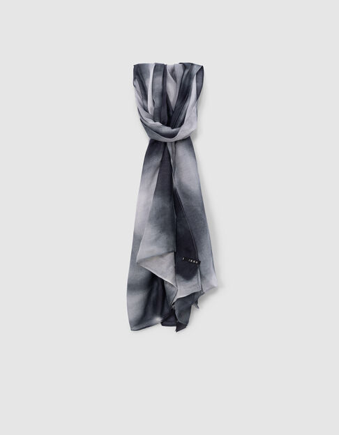 Men’s grey blue deep-dye look scarf - IKKS