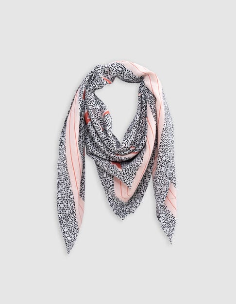 Black square scarf with graphic print for girl - IKKS