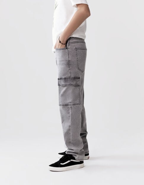 BATTLE jeans grey Waterless knitlook boy - IKKS