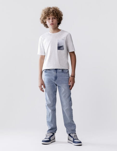 Waterless light blue straight jeans for boy - IKKS