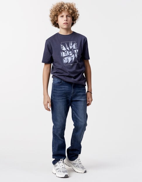 Waterless dark blue straight jeans for boy - IKKS