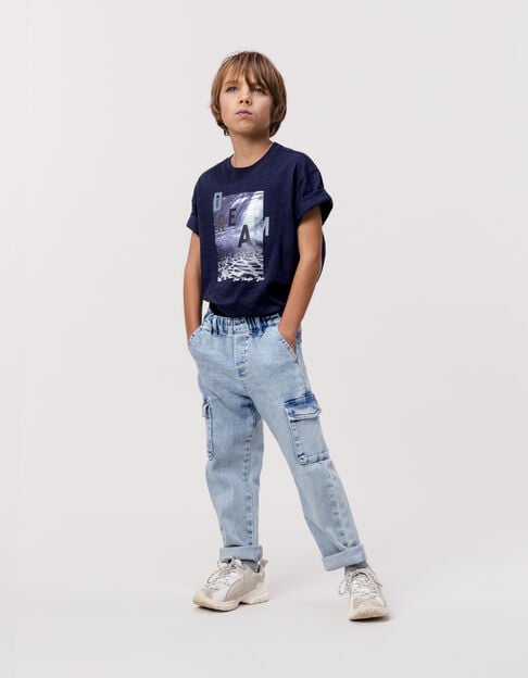 JOGGER BATTLE blue Waterless jeans for boy - IKKS