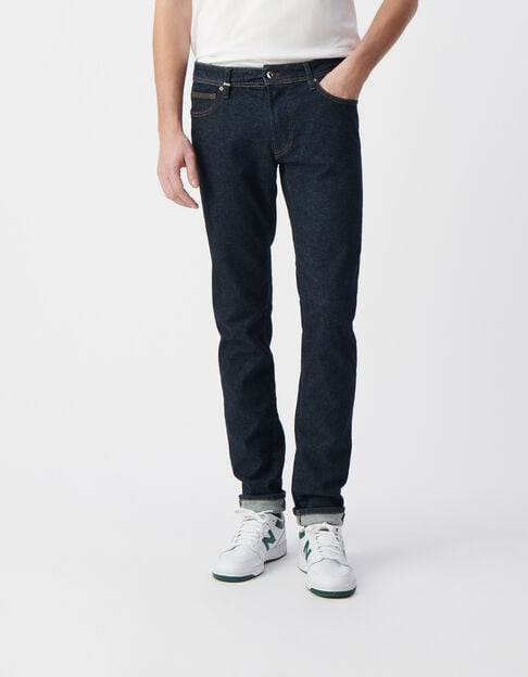 Men’s dark blue POWER STRETCH raw SLIM jeans - IKKS