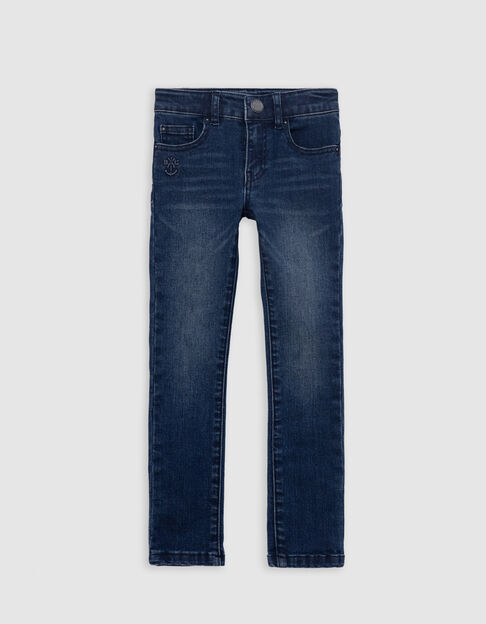 Upcycled blue SLIM jeans with embossed pattern for boy - IKKS