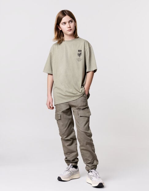 Upcycled jeans JOGGER khaki battle spirit boy - IKKS