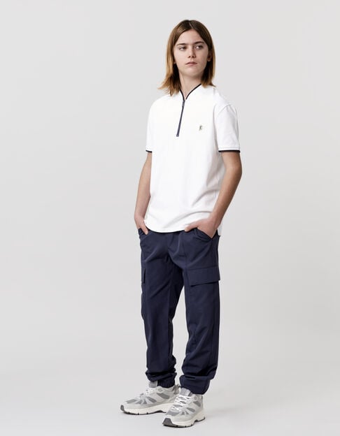 BATTLE navy nylon jogger for boy - IKKS
