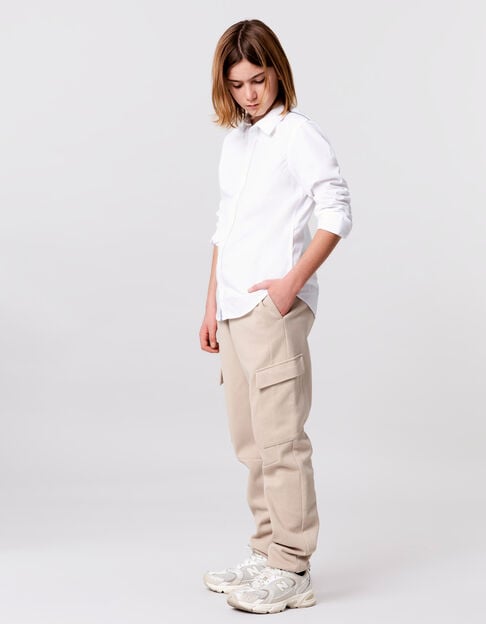 BATTLE beige fleece piqué jogging suit for boy - IKKS