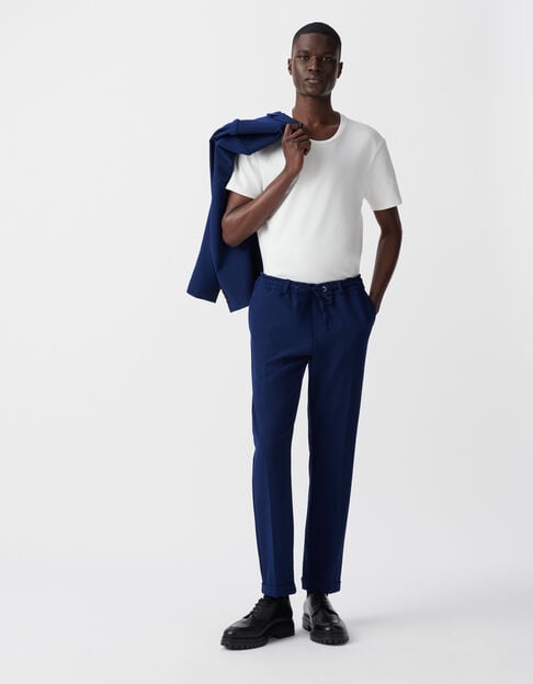 Men's indigo seersucker jogpants - IKKS