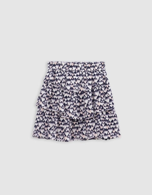 Navy skirt LENZING™ ECOVERO™ hearts for girl - IKKS