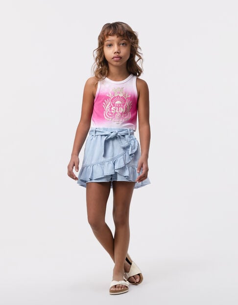 Blue wrap skort for girls - IKKS