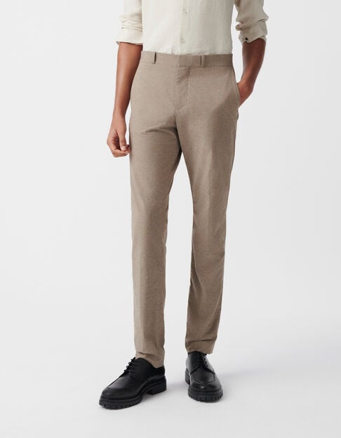 Men’s beige marl SLIM chinos - IKKS