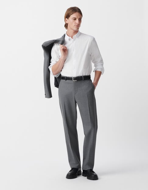 Men’s grey wool blend suit trousers - IKKS