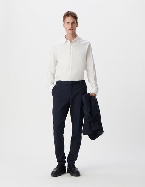 Men’s navy Milano knit SLIM suit trousers - IKKS