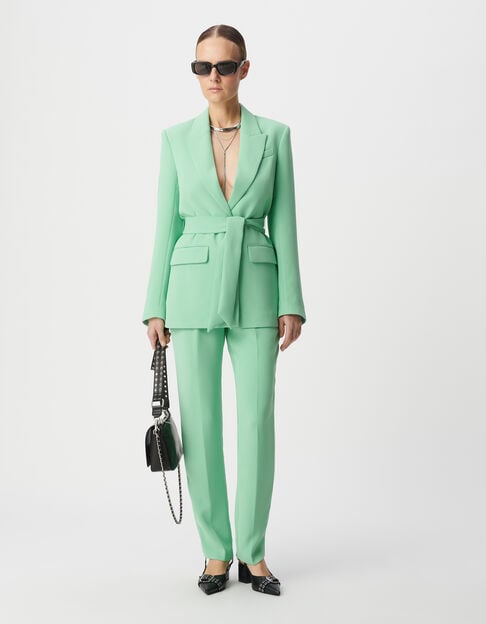 Women's green recycled polyester suit pants - IKKS