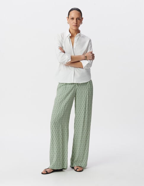 Green fluid pants LENZING™ ECOVERO™ ethnic Women - IKKS