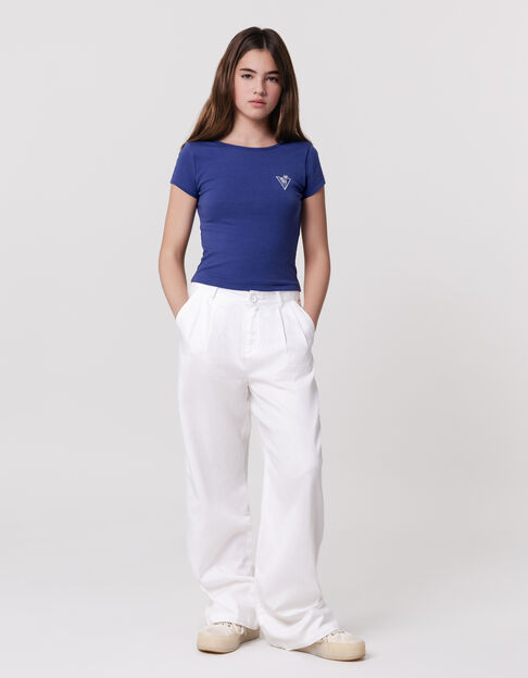 Off-white LARGE pants with darts for girl - IKKS