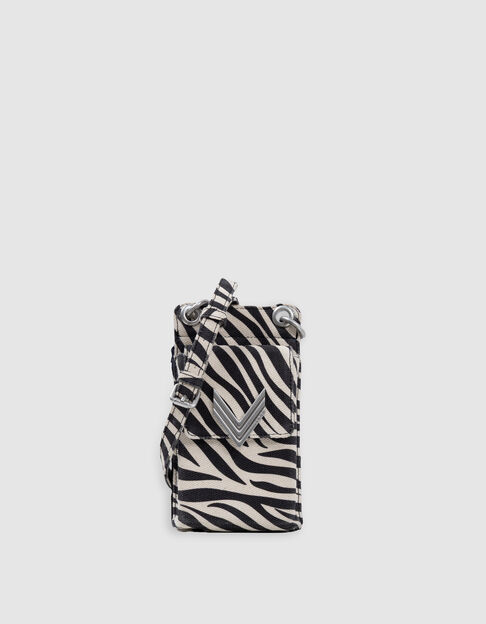 Phone bag 111 ecru canvas zebra pattern Women - IKKS