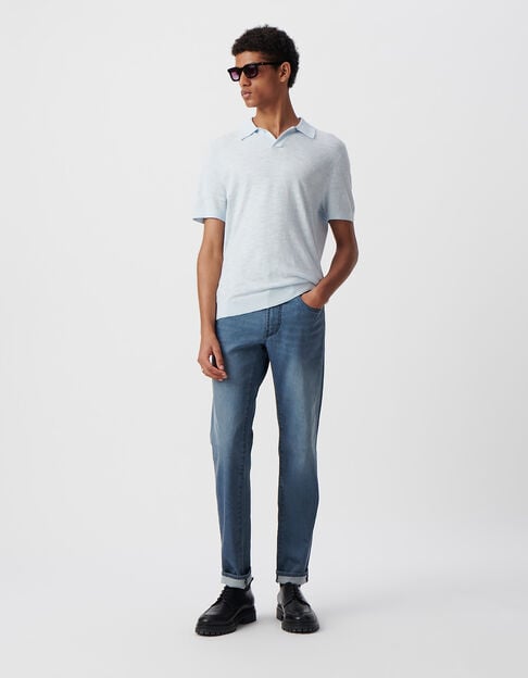 Men’s sky light knit polo shirt - IKKS