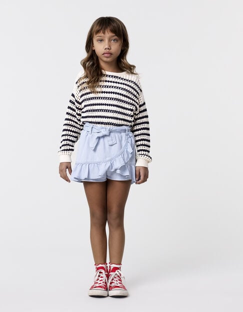 Organic cotton openwork sailor sweater for girl - IKKS