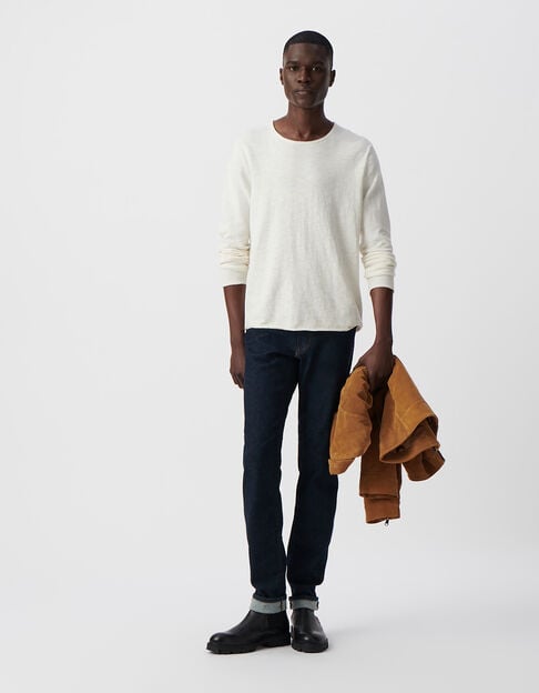Men’s gesso slub knit sweater with rolled edges - IKKS